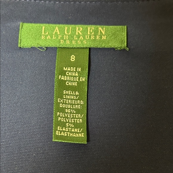 Lauren Ralph Lauren Navy Blue Faux Wrap Women's Dress Size 8 - Picture 6 of 8
